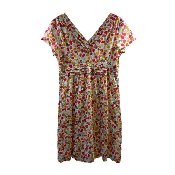Boden Floral V Neck Cap Sleeves Dress Size 8L - Picture 2 of 10